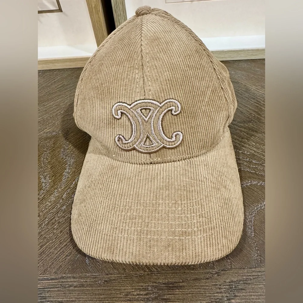 Inspired  C  Triomphe Baseball Cap in Corduroy. NWT.